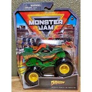 Dragon Monster Jam Truck Metal Series 24 Spin‎ Master Green 1:64 NIP 2022